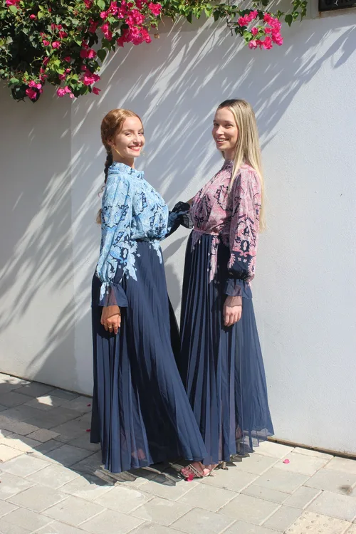 שמלת יסמין תכלת וורוד בייבי